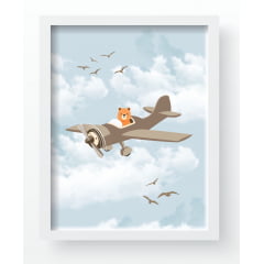 Quadro Decorativo Infantil de parede Safari com Aviões