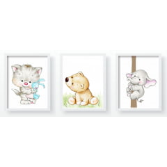 Quadro Decorativo Infantil Ursinho Safari 