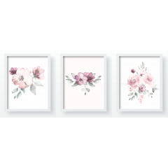 Quadro Decorativo Infantil Floral Rosas - QD349