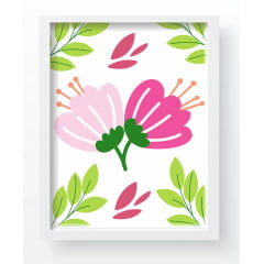 Quadro Decorativo Infantil de parede Floral com Flores Lúdicas