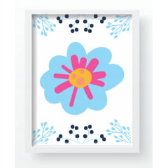 Quadro Decorativo Infantil de parede Floral com Flores Lúdicas