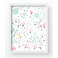 Quadro Decorativo Infantil de parede Floral Menina