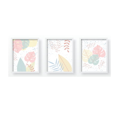 Quadro Decorativo Infantil Flores e Geométricos - QD273