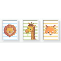 Quadro Decorativo Infantil Floresta Animais - QD125