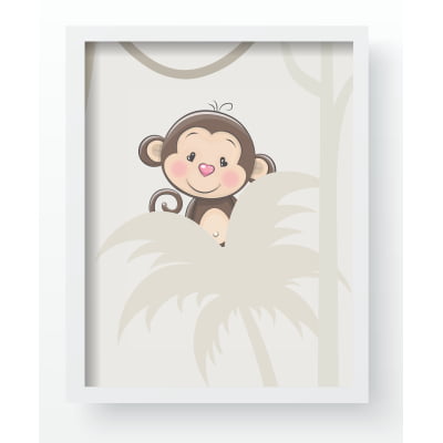 Quadro Decorativo Infantil floresta safari animais árvores - QD391