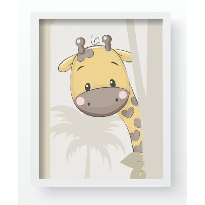 Quadro Decorativo Infantil floresta safari animais árvores - QD391