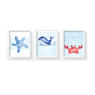 Quadro Decorativo Infantil Fundo do Mar - QD47