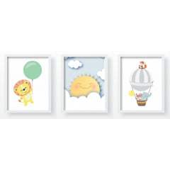 Quadro Decorativo Infantil de parede Safari no Céu