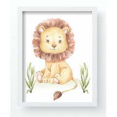 Quadro Decorativo Infantil Leãozinho e Elefantinho  Aquarela  Papel de parede  infantil, Enxovais para Bebê, Kits Berço, Kit Cama, faixa decorativa, régua do crescimento, quadros decorativos infantil.