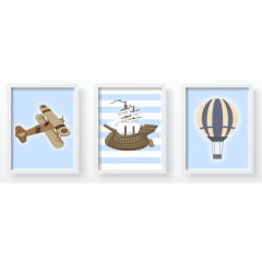 Quadro Decorativo Infantil  Mapa Mundi Aviões Balões Navios  Papel de parede  infantil, Enxovais para Bebê, Kits Berço, Kit Cama, faixa decorativa, régua do crescimento, quadros decorativos infantil.