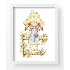 Quadro Decorativo Infantil de parede Menina Floral