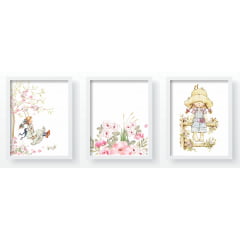 Quadro Decorativo Infantil Menina Floral - QD11