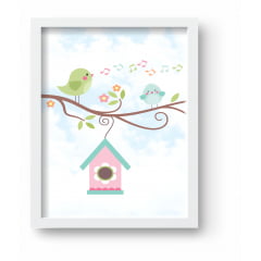 Quadro Decorativo Infantil Passarinhos Jardim colorido Papel de parede  infantil, Enxovais para Bebê, Kits Berço, Kit Cama, faixa decorativa, régua do crescimento, quadros decorativos infantil.