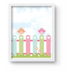 Quadro Decorativo Infantil Passarinhos Jardim colorido Papel de parede  infantil, Enxovais para Bebê, Kits Berço, Kit Cama, faixa decorativa, régua do crescimento, quadros decorativos infantil.