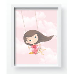 Quadro Decorativo Infantil de parede Menina no Balanço