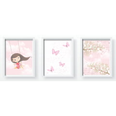 Quadro Decorativo Infantil Menina no Balanço - QD76