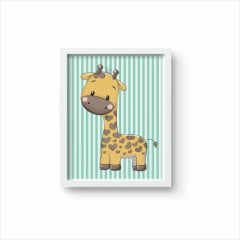 Quadro Decorativo Infantil Safari Azul Menino