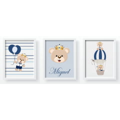 Quadro Decorativo Infantil de parede Ursinho Príncipe