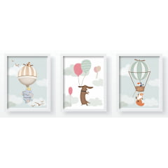 Quadro Decorativo Infantil Safari Baloeiro - QD191 Papel de parede  infantil, Enxovais para Bebê, Kits Berço, Kit Cama, faixa decorativa, régua do crescimento, quadros decorativos infantil.