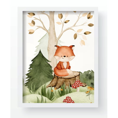 Quadro Decorativo Infantil Safari Bosque Q374