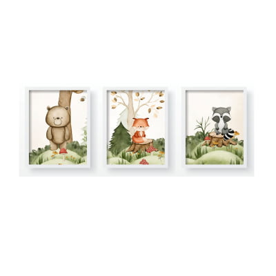 Quadro Decorativo Infantil Safari Bosque QD374