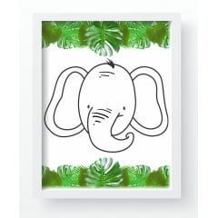 Quadro Decorativo Infantil Safari Verde Folhagem - QD99 Papel de parede  infantil, Enxovais para Bebê, Kits Berço, Kit Cama, faixa decorativa, régua do crescimento, quadros decorativos infantil.