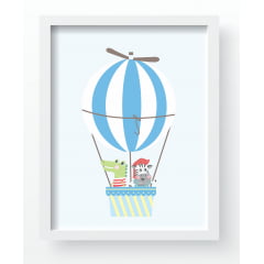 Quadro Decorativo Infantil de parede Safari no Trenzinho