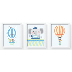 Quadro Decorativo Infantil Safári no Trenzinho - QD229