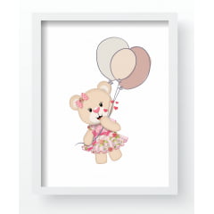 Quadro Decorativo Infantil de parede Ursinha Princesa