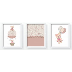 Quadro Decorativo Infantil de parede Ursinha Princesa