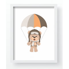 Quadro Decorativo Infantil de parede Ursinho Aviador