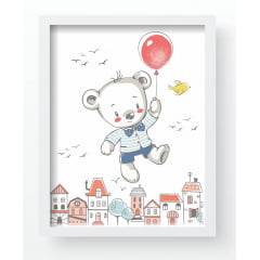 Quadro Decorativo Infantil Ursinho Elefantinho Helicóptero Papel de parede  infantil, Enxovais para Bebê, Kits Berço, Kit Cama, faixa decorativa, régua do crescimento, quadros decorativos infantil.