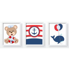 Quadro Decorativo Infantil Ursinho Marinheiro - QD122