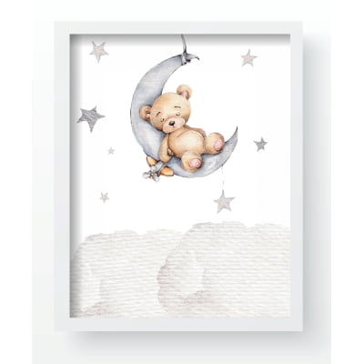 Quadro Decorativo Infantil Ursinho nas núvens QD447