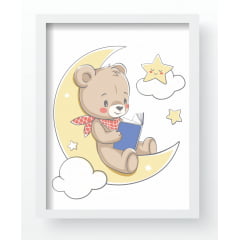 Quadro Decorativo Infantil Ursinho Navio Lua Papel de parede  infantil, Enxovais para Bebê, Kits Berço, Kit Cama, faixa decorativa, régua do crescimento, quadros decorativos infantil.