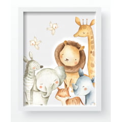 Quadro Decorativo Infantil de parede Safari Aquarelado