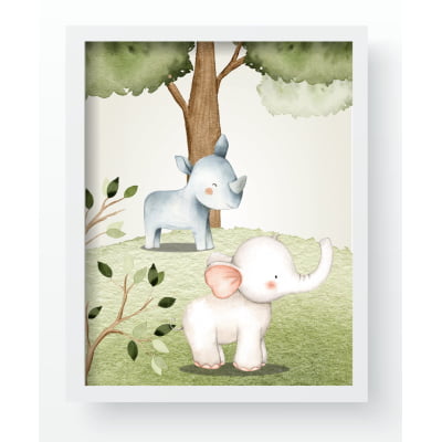 Quadros Decorativo Safari Animais Florestinha Infantil Qd479