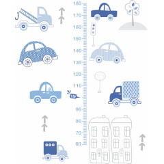 Régua do Crescimento Infantil Carrinhos Azuis - RG83