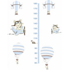 Régua do Crescimento Infantil Ursinho Aviador e Balonista