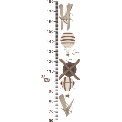 Adesivo Régua do Crescimento Infantil Aviões