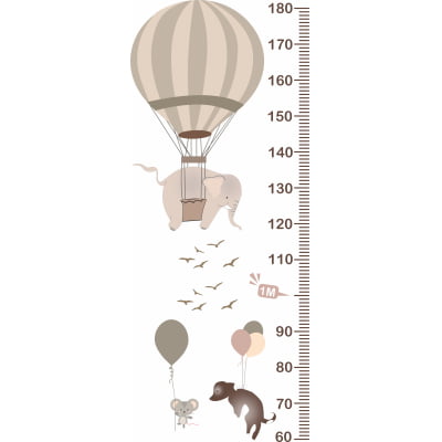 Régua do Crescimento Infantil Balões e Cachorros