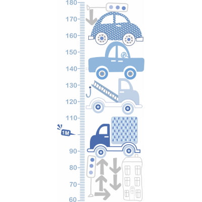 Régua do Crescimento Carrinhos Azuis