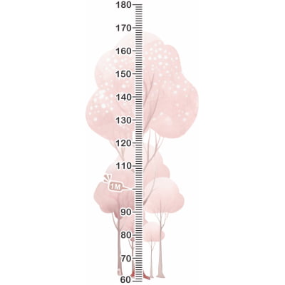 Régua do Crescimento Infantil Floresta Rosa Árvores  - RG628