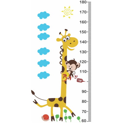 Régua do Crescimento Infantil Safari Girafa com Animais