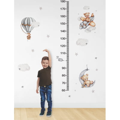 Régua do Crescimento Infantil ursinhos aviões balões estrelinhas - RG447