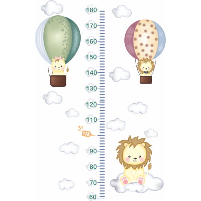 Régua Medidora Crescimento Infantil Leaozinho Balões Rg205