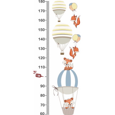 Régua do Crescimento Balões Raposa Infantil