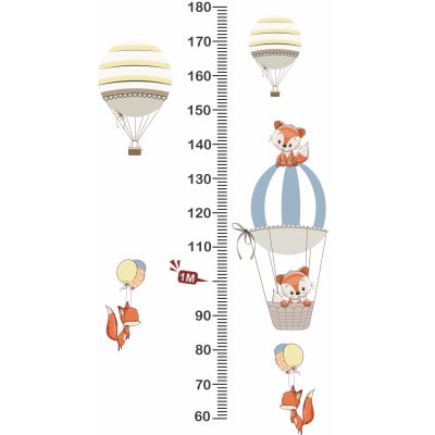 Régua Medidora De Crescimento Balões Raposinha